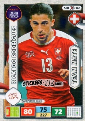 Sticker Ricardo Rodríguez - Road to 2018 FIFA World Cup Russia. Adrenalyn XL n. SUI02 - Panini