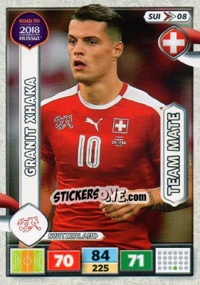 Sticker Granit Xhaka - Road to 2018 FIFA World Cup Russia. Adrenalyn XL n. SUI08 - Panini