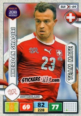 Sticker Xherdan Shaqiri - Road to 2018 FIFA World Cup Russia. Adrenalyn XL n. SUI09 - Panini