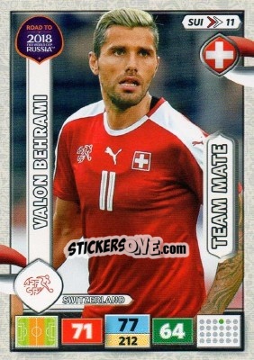 Sticker Valon Behrami - Road to 2018 FIFA World Cup Russia. Adrenalyn XL n. SUI11 - Panini