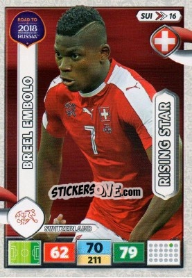Sticker Breel Embolo - Road to 2018 FIFA World Cup Russia. Adrenalyn XL n. SUI16 - Panini