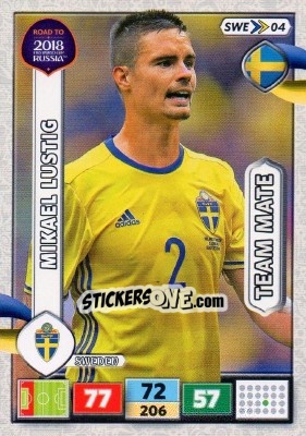 Sticker Mikael Lustig - Road to 2018 FIFA World Cup Russia. Adrenalyn XL n. SWE04 - Panini