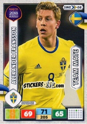 Sticker Alexander Fransson - Road to 2018 FIFA World Cup Russia. Adrenalyn XL n. SWE08 - Panini