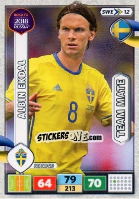 Sticker Albin Ekdal - Road to 2018 FIFA World Cup Russia. Adrenalyn XL n. SWE12 - Panini