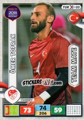 Sticker Ömer Toprak - Road to 2018 FIFA World Cup Russia. Adrenalyn XL n. TUR03 - Panini