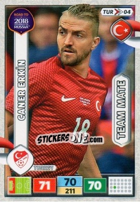 Sticker Caner Erkin - Road to 2018 FIFA World Cup Russia. Adrenalyn XL n. TUR04 - Panini