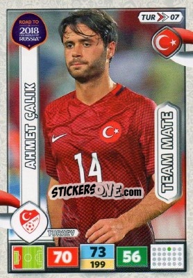 Sticker Ahmet Çalik - Road to 2018 FIFA World Cup Russia. Adrenalyn XL n. TUR07 - Panini