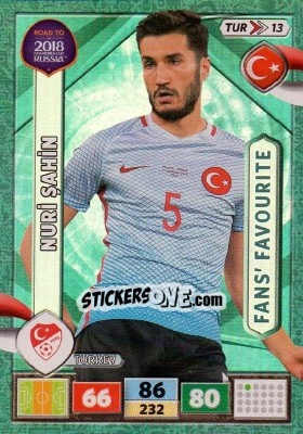 Cromo Nuri Sahin - Road to 2018 FIFA World Cup Russia. Adrenalyn XL n. TUR13 - Panini