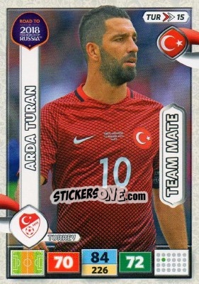 Sticker Arda Turan - Road to 2018 FIFA World Cup Russia. Adrenalyn XL n. TUR15 - Panini