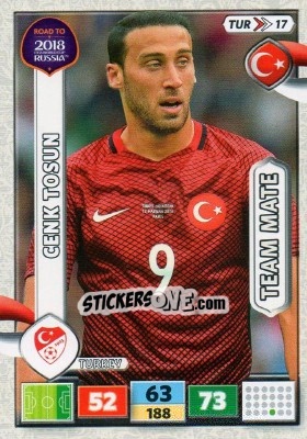 Sticker Cenk Tosun - Road to 2018 FIFA World Cup Russia. Adrenalyn XL n. TUR17 - Panini