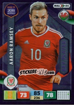 Sticker Aaron Ramsey - Road to 2018 FIFA World Cup Russia. Adrenalyn XL n. WAL05 - Panini