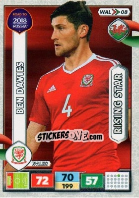 Sticker Ben Davies - Road to 2018 FIFA World Cup Russia. Adrenalyn XL n. WAL08 - Panini