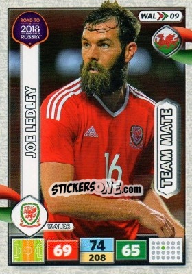 Sticker Joe Ledley - Road to 2018 FIFA World Cup Russia. Adrenalyn XL n. WAL09 - Panini
