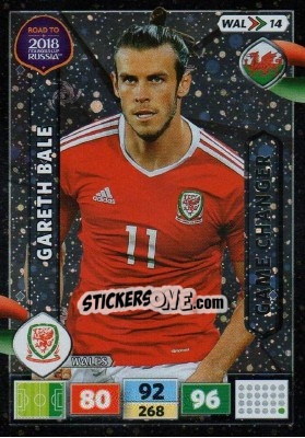Sticker Gareth Bale - Road to 2018 FIFA World Cup Russia. Adrenalyn XL n. WAL14 - Panini