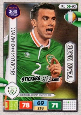 Sticker Seamus Coleman - Road to 2018 FIFA World Cup Russia. Adrenalyn XL n. IRL02 - Panini