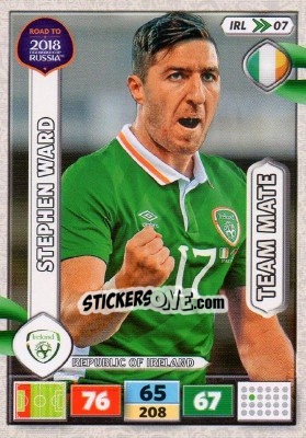 Sticker Stephen Ward - Road to 2018 FIFA World Cup Russia. Adrenalyn XL n. IRL07 - Panini