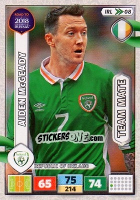 Sticker Aiden McGeady - Road to 2018 FIFA World Cup Russia. Adrenalyn XL n. IRL08 - Panini