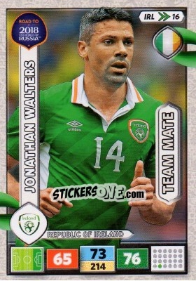Sticker Jon Walters - Road to 2018 FIFA World Cup Russia. Adrenalyn XL n. IRL16 - Panini
