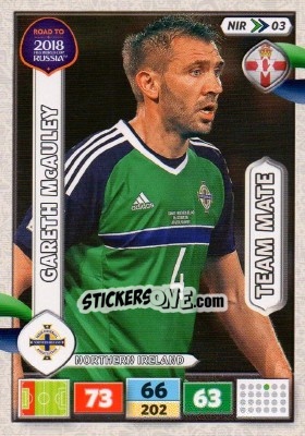 Sticker Gareth McAuley - Road to 2018 FIFA World Cup Russia. Adrenalyn XL n. NIR03 - Panini