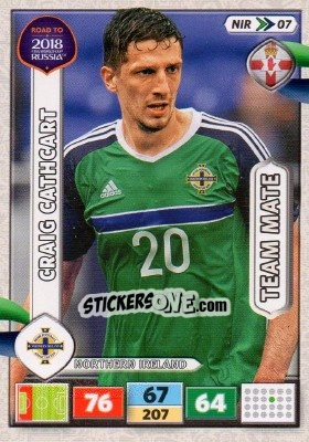Sticker Craig Cathcart - Road to 2018 FIFA World Cup Russia. Adrenalyn XL n. NIR07 - Panini