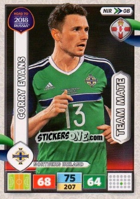 Sticker Corry Evans - Road to 2018 FIFA World Cup Russia. Adrenalyn XL n. NIR08 - Panini