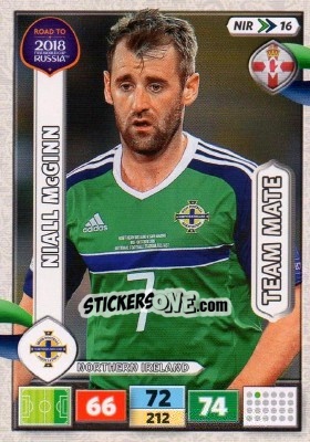 Sticker Niall McGinn - Road to 2018 FIFA World Cup Russia. Adrenalyn XL n. NIR16 - Panini