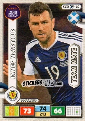 Sticker James McArthur - Road to 2018 FIFA World Cup Russia. Adrenalyn XL n. SCO10 - Panini