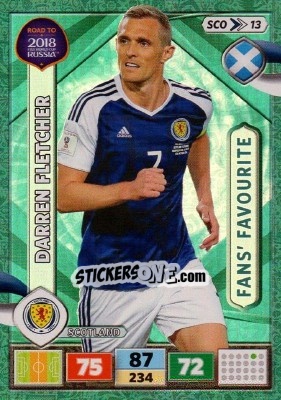 Sticker Darren Fletcher - Road to 2018 FIFA World Cup Russia. Adrenalyn XL n. SCO13 - Panini