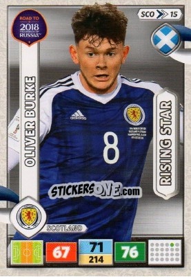 Cromo Oliver Burke - Road to 2018 FIFA World Cup Russia. Adrenalyn XL - Panini