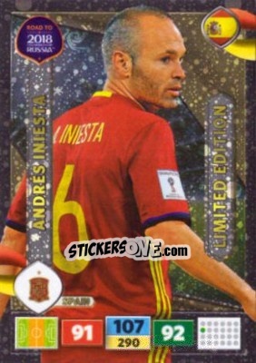 Sticker Andrés Iniesta - Road to 2018 FIFA World Cup Russia. Adrenalyn XL - Panini