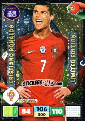 Sticker Cristiano Ronaldo - Road to 2018 FIFA World Cup Russia. Adrenalyn XL n. LE-CR - Panini
