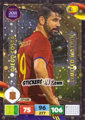 Sticker Diego Costa - Road to 2018 FIFA World Cup Russia. Adrenalyn XL n. LE-DC - Panini