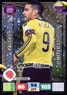 Sticker Radamel Falcao - Road to 2018 FIFA World Cup Russia. Adrenalyn XL n. LE-FA - Panini