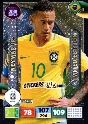 Sticker Neymar Jr - Road to 2018 FIFA World Cup Russia. Adrenalyn XL n. LE-NJ - Panini