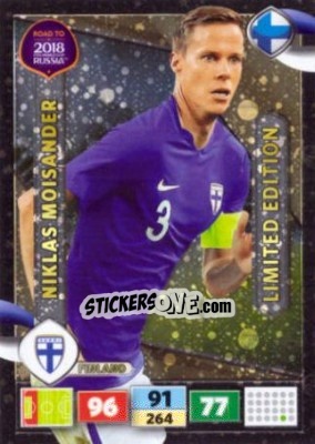 Sticker Niklas Moisander - Road to 2018 FIFA World Cup Russia. Adrenalyn XL n. LE-NM - Panini