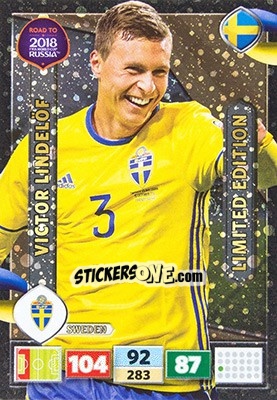 Sticker Victor Lindelöf - Road to 2018 FIFA World Cup Russia. Adrenalyn XL n. LE-VL - Panini