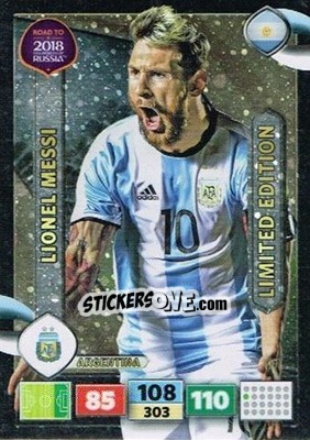 Sticker Lionel Messi - Road to 2018 FIFA World Cup Russia. Adrenalyn XL n. XXL-LM - Panini