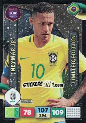Sticker Neymar Jr - Road to 2018 FIFA World Cup Russia. Adrenalyn XL n. XXL-NJ - Panini