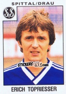 Cromo Erich Topriesser - Österreichische Fußball-Bundesliga 1984-1985 - Panini