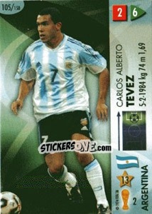 Sticker Carlos Tevez - GOAAAL! FIFA World Cup Germany 2006 n. 105 - Panini