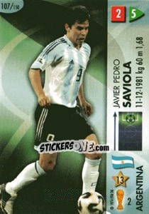 Sticker Javier Saviola - GOAAAL! FIFA World Cup Germany 2006 n. 107 - Panini