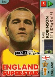 Sticker Paul Robinson - GOAAAL! FIFA World Cup Germany 2006 n. 5 - Panini