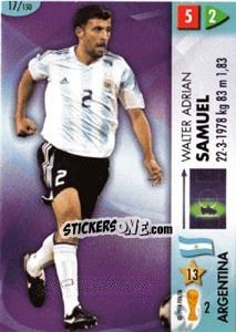 Sticker Walter Samuel - GOAAAL! FIFA World Cup Germany 2006 n. 17 - Panini