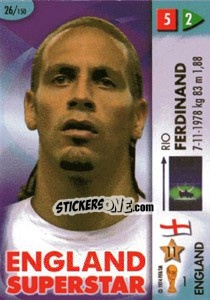 Figurina Rio Ferdinand - GOAAAL! FIFA World Cup Germany 2006 - Panini