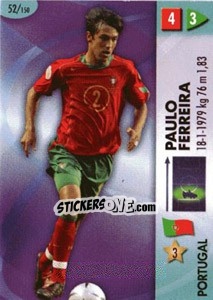 Sticker Paulo Ferreira - GOAAAL! FIFA World Cup Germany 2006 n. 52 - Panini