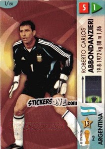 Sticker Roberto Abbondanzieri - GOAAAL! FIFA World Cup Germany 2006 n. 1 - Panini