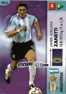 Sticker Javier Zanetti - GOAAAL! FIFA World Cup Germany 2006 n. 14 - Panini