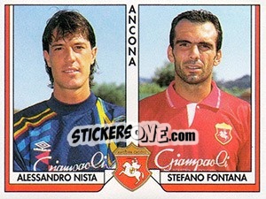 Cromo Alessandro Nista / Stefano Fontana - Italy Tutto Calcio 1993-1994 - Sl