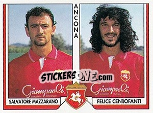 Sticker Salvatore Mazzarano / Felice Centofanti - Italy Tutto Calcio 1993-1994 - Sl