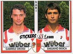 Sticker Gabriele Grossi / Emiliano Bigica - Italy Tutto Calcio 1993-1994 - Sl